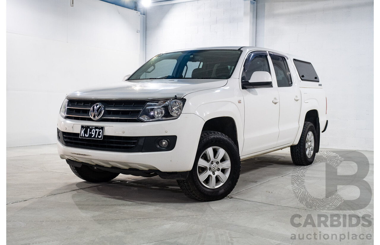 2/2013 Volkswagen Amarok Tdi400 Trendline (4x4) 2H MY13 Dual Cab Utility White 2.0L