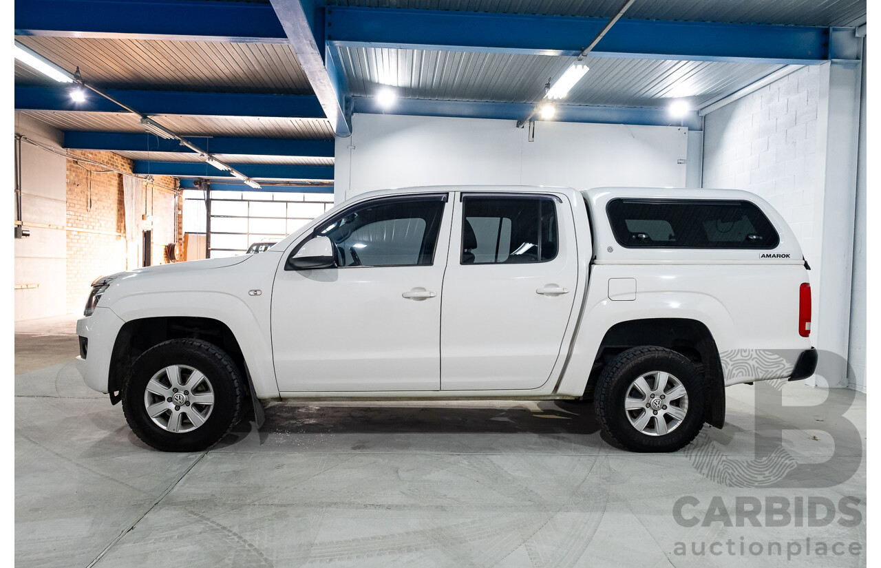 2/2013 Volkswagen Amarok Tdi400 Trendline (4x4) 2H MY13 Dual Cab Utility White 2.0L