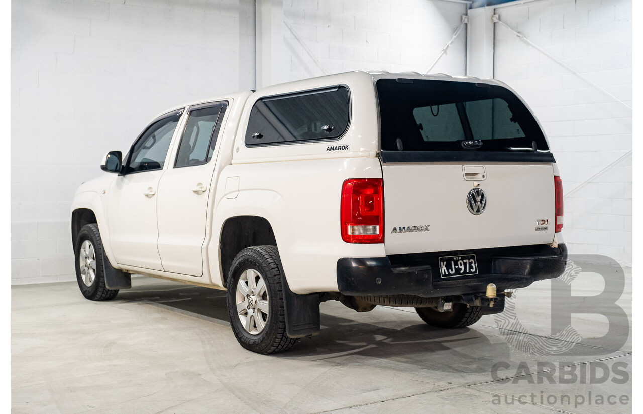 2/2013 Volkswagen Amarok Tdi400 Trendline (4x4) 2H MY13 Dual Cab Utility White 2.0L