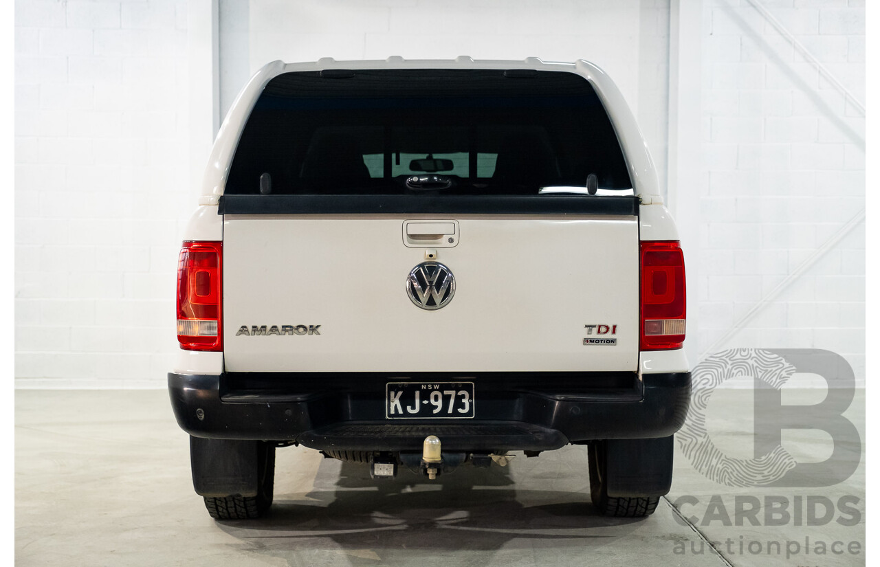 2/2013 Volkswagen Amarok Tdi400 Trendline (4x4) 2H MY13 Dual Cab Utility White 2.0L