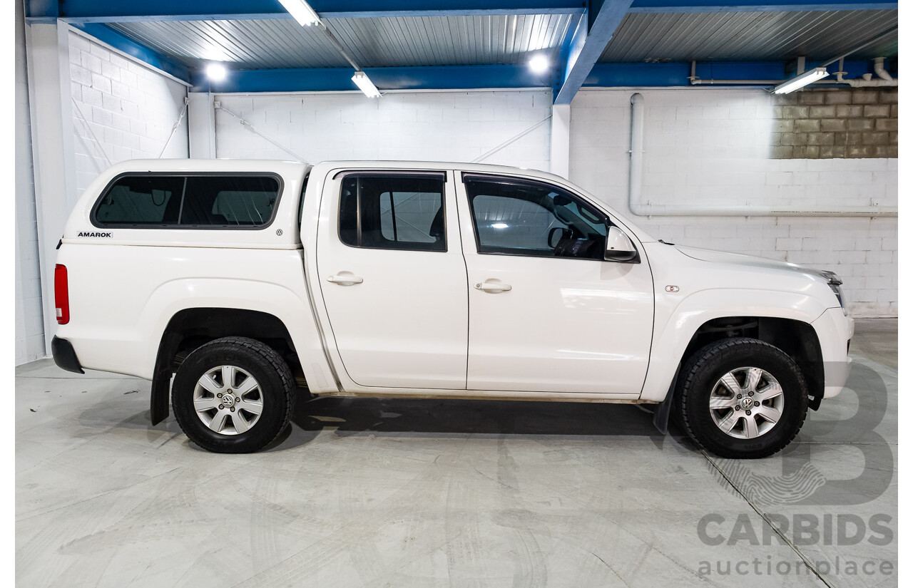 2/2013 Volkswagen Amarok Tdi400 Trendline (4x4) 2H MY13 Dual Cab Utility White 2.0L