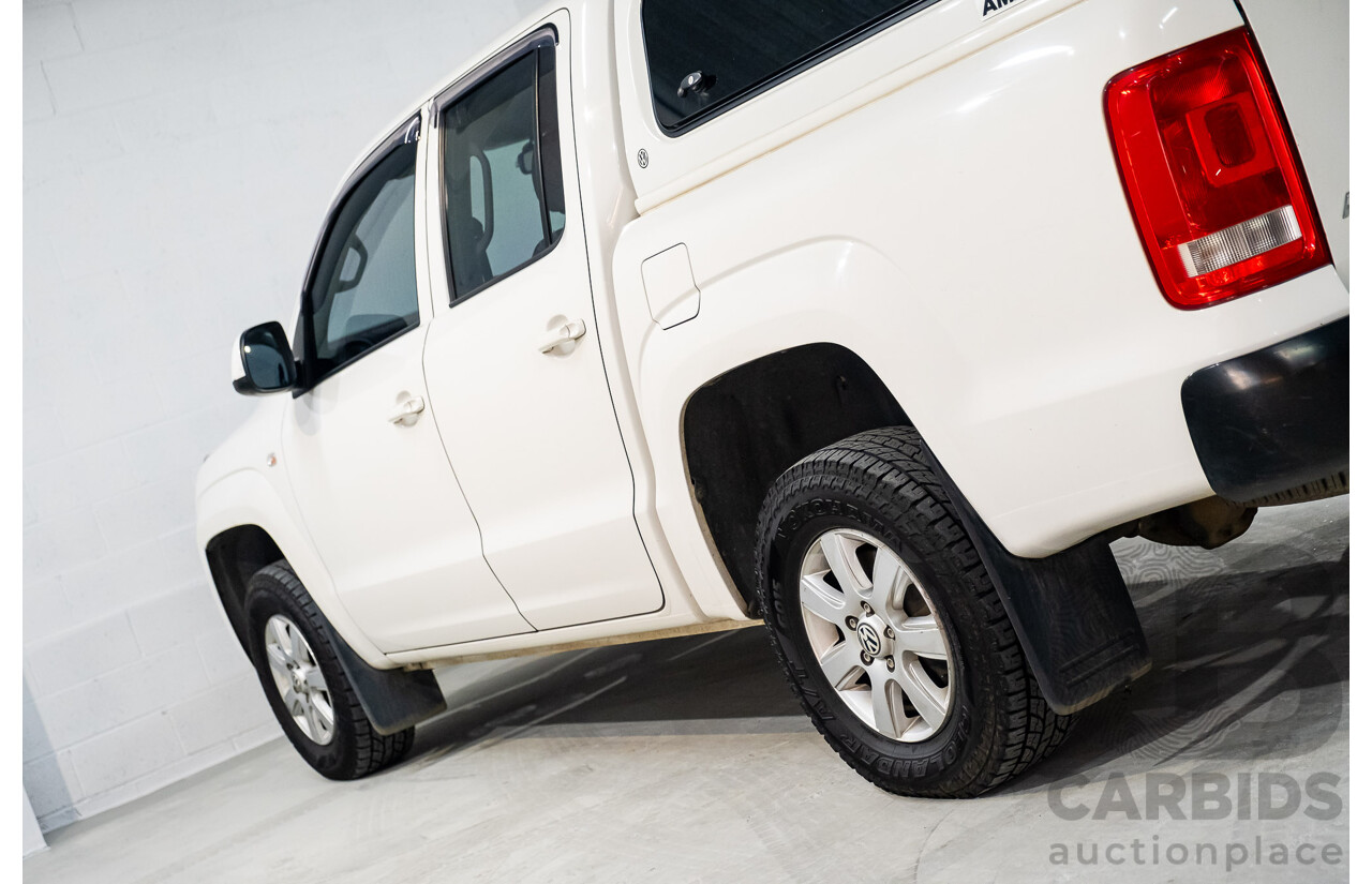 2/2013 Volkswagen Amarok Tdi400 Trendline (4x4) 2H MY13 Dual Cab Utility White 2.0L