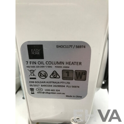 Lumina (CYB40-7T) Oil Heater and Easy Home 7 Fin Oil Column Heater - Lot of 2