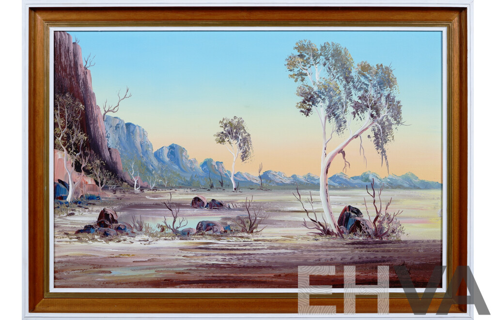 Henk Guth (1921-2003), Untitled (Central Australian Landscape), Oil on Board