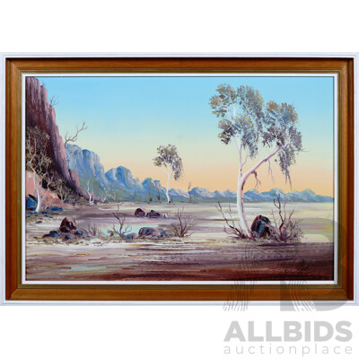 Henk Guth (1921-2003), Untitled (Central Australian Landscape), Oil on Board