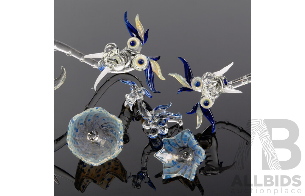 Studio Art Glass Flameworks Five Piece Dragon Family Set by John Schumann, Shoalhaven Heads 1980s