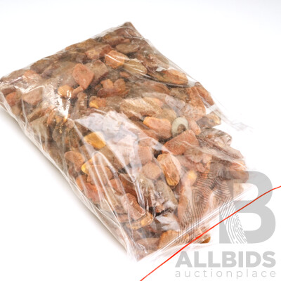 Amber Natural Unwashed Pieces in Various Sizes, Bagged Total Weight 1028 Grams