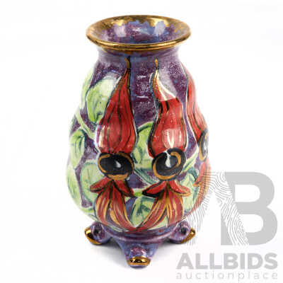 Hand Made Local Canberra Studio Pottery Vase by Monika Leone with Majolica Glaze Finished with Lustres