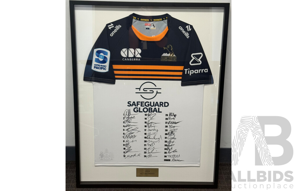 Signed & Framed 2024 ACT Brumbies Jersey