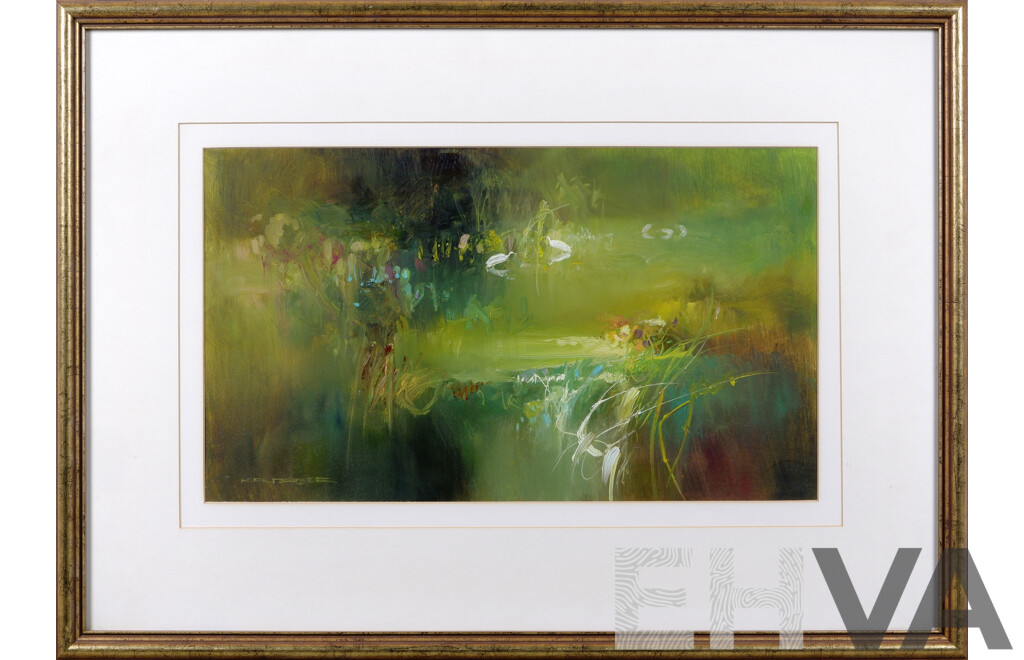Ken Taber (born 1942),  Bush Pond, Oil on Card