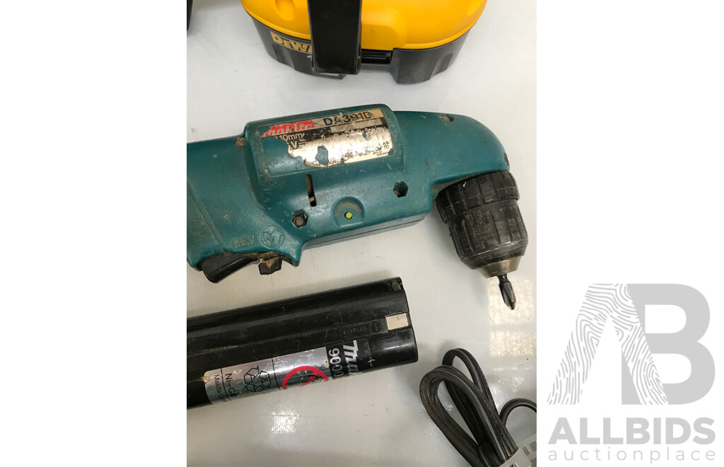 Assorted DeWalt and Makita Tools