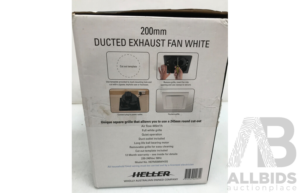 Heller 200mm Ducted Exhaust Fan