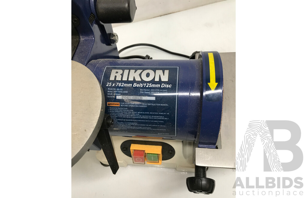 Rikon (50-151) 25mm X 760mm Vertical Belt & Disc Sander