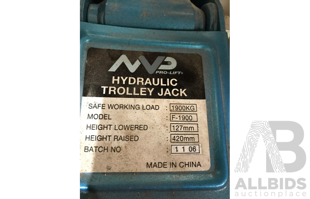 Pro-lift Hydraulic Trolley Jack 1900kg