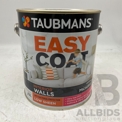 TAUBMANS Easy Coat Low Sheen for Interior Walls 2L Neutral - Lot of 4 Tins