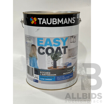 TAUBMANS Easy Coat Interior Kitchen & Bathroom White Low Sheen Paint 10L