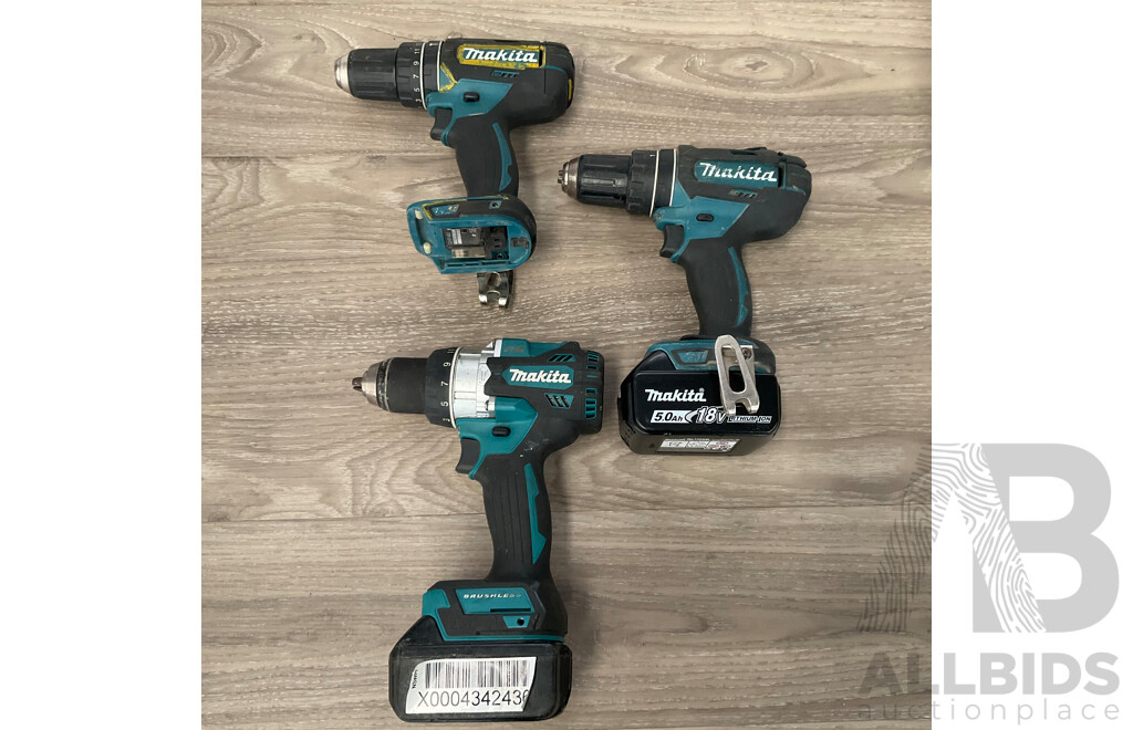 MAKITA DHP482 Compact  Hammer Drill X2 & DHP486 Hammer Drill Dirver with 2 Batteries