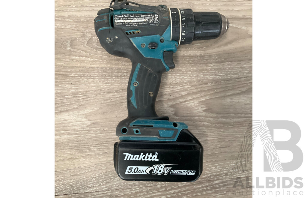 MAKITA DHP482 Compact  Hammer Drill X2 & DHP486 Hammer Drill Dirver with 2 Batteries