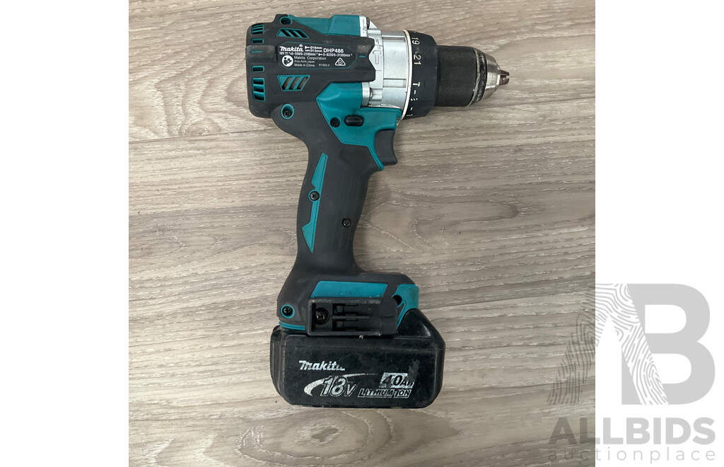 MAKITA DHP482 Compact  Hammer Drill X2 & DHP486 Hammer Drill Dirver with 2 Batteries