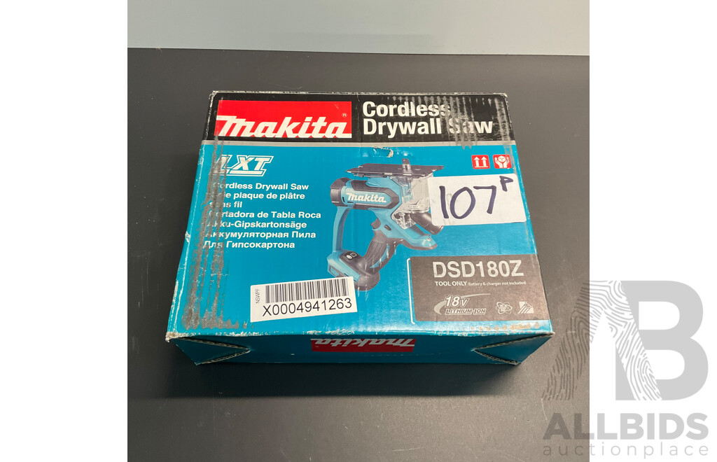 MAKITA DSD180Z Cordless Drywell Saw - Skin Only - ORP$ 357.00