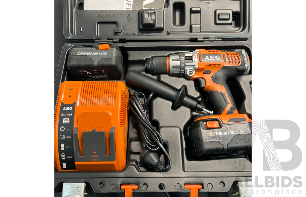 AEG BSB18 Brushless Hammer Drill  in Carry Case - ORP$ 299.00