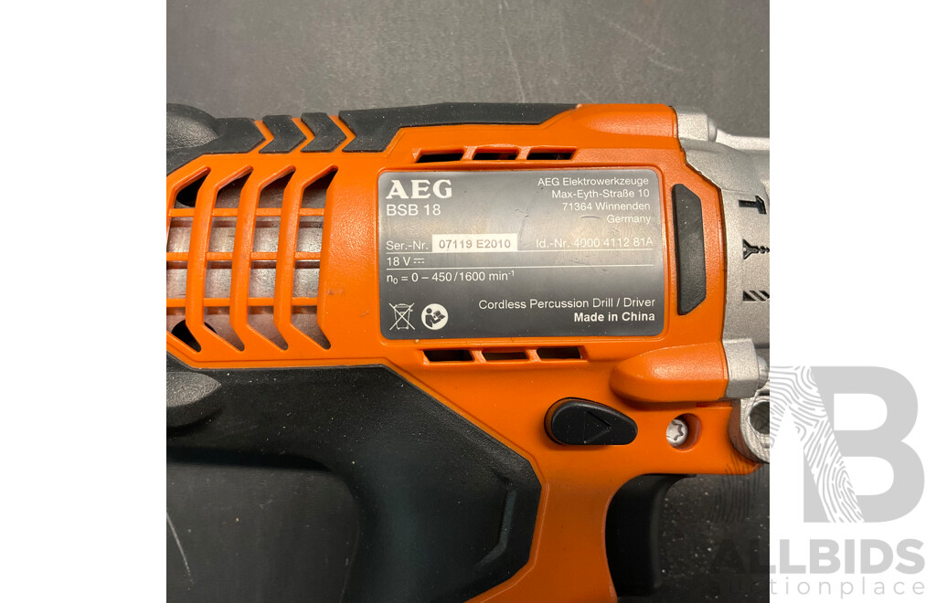 AEG BSB18 Brushless Hammer Drill  in Carry Case - ORP$ 299.00