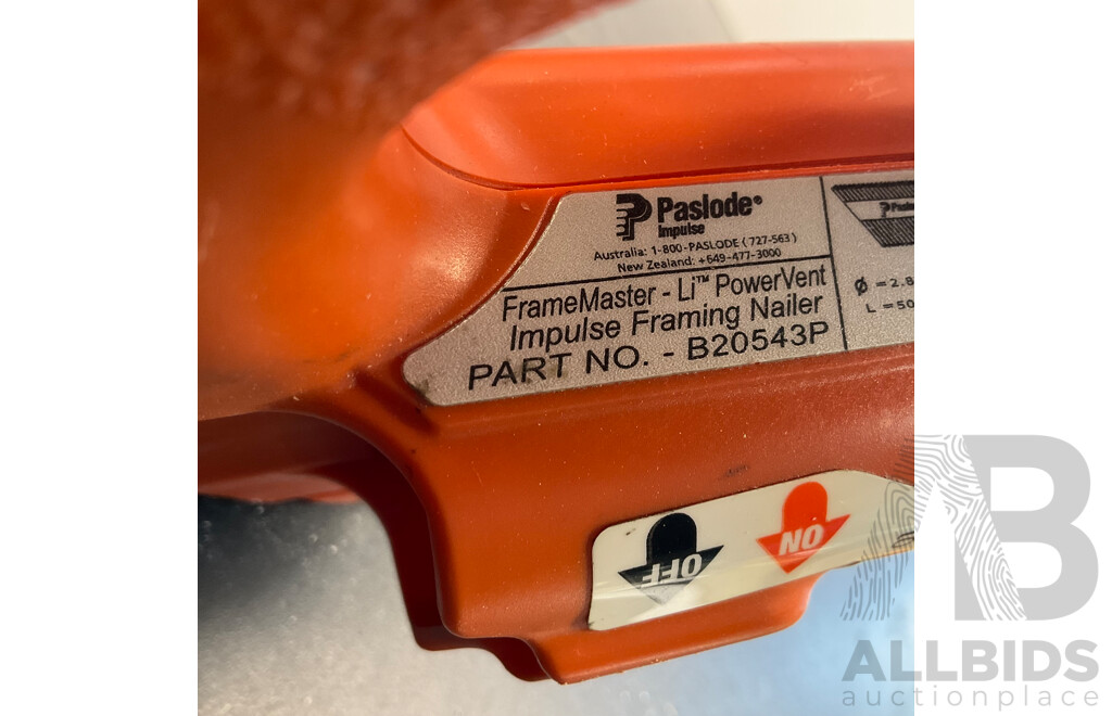 PASLODE FrameMaster Impulse Framing Nailer in Carry Case - ORP$ 299.00