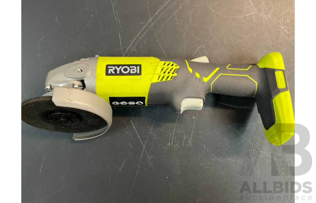 RYOBI CJS180GL Cordless Jigsaw & R18AG4115 Angle Grinder & RWSL1801 Circular Saw & 2x 18V Charger & 1x Battery - Lot of 6