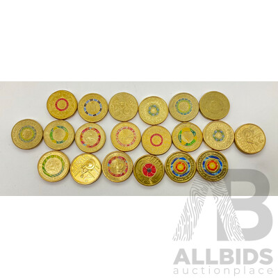 Twenty Australian Commemorative Two Dollar Coins Including 2018 Armistace, 2018 Commonwealth Games, 2016 Olympics, 2018 Invictus, and More
