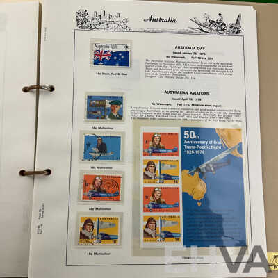 Australian Seven Seas Stamp Albums Including Cancelled Stamps 1966-1979 and Mint Stamps 1980-1988