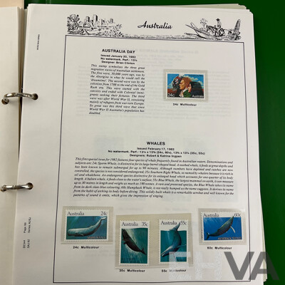 Australian Seven Seas Stamp Albums Including Cancelled Stamps 1966-1979 and Mint Stamps 1980-1988