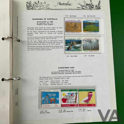 Australian Seven Seas Stamp Albums Including Cancelled Stamps 1966-1979 and Mint Stamps 1980-1988