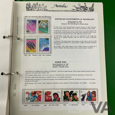 Australian Seven Seas Stamp Albums Including Cancelled Stamps 1966-1979 and Mint Stamps 1980-1988