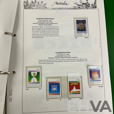 Australian Seven Seas Stamp Albums Including Cancelled Stamps 1966-1979 and Mint Stamps 1980-1988