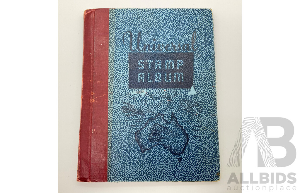 Vintage International Stamp Albim Including Predecimal Australian and New Zealand, USA, France, PNG, India, Great Britain and More