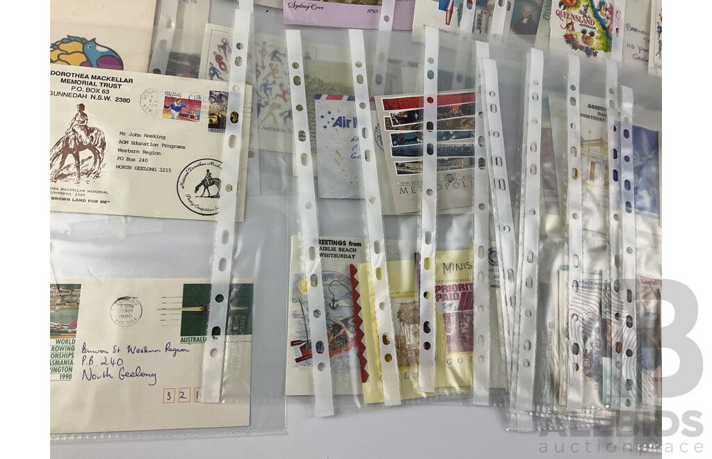 Collection of Australian 1980's and 90's Mint Stamp Blocks and Gutters with First Day Covers