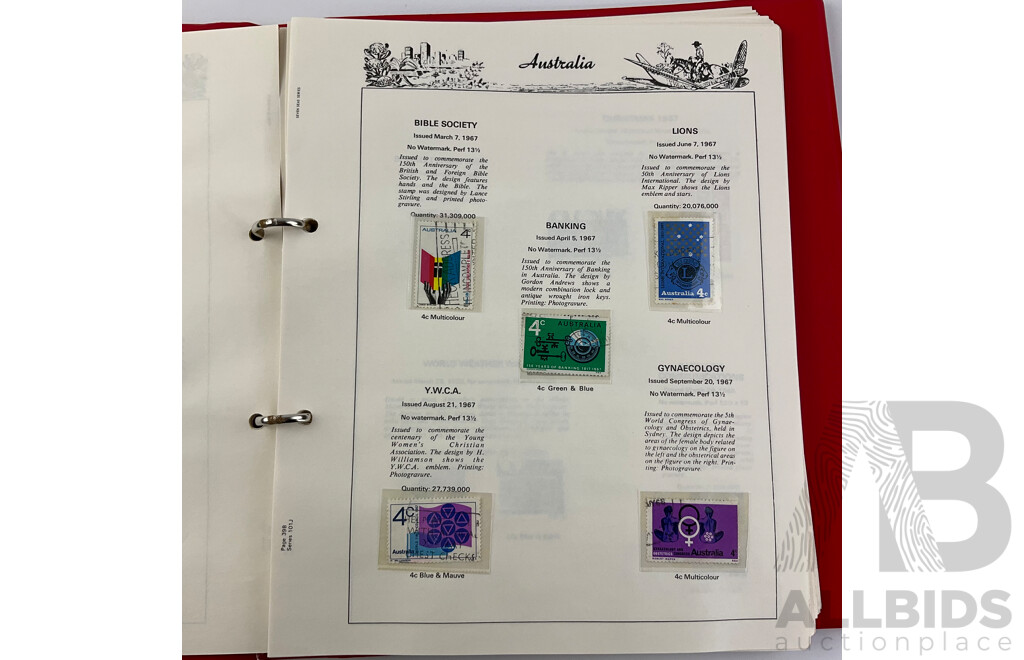 Australian Seven Seas Stamp Album of Mint and Cancelled Stamps, Spanning Years 1966 to 1979