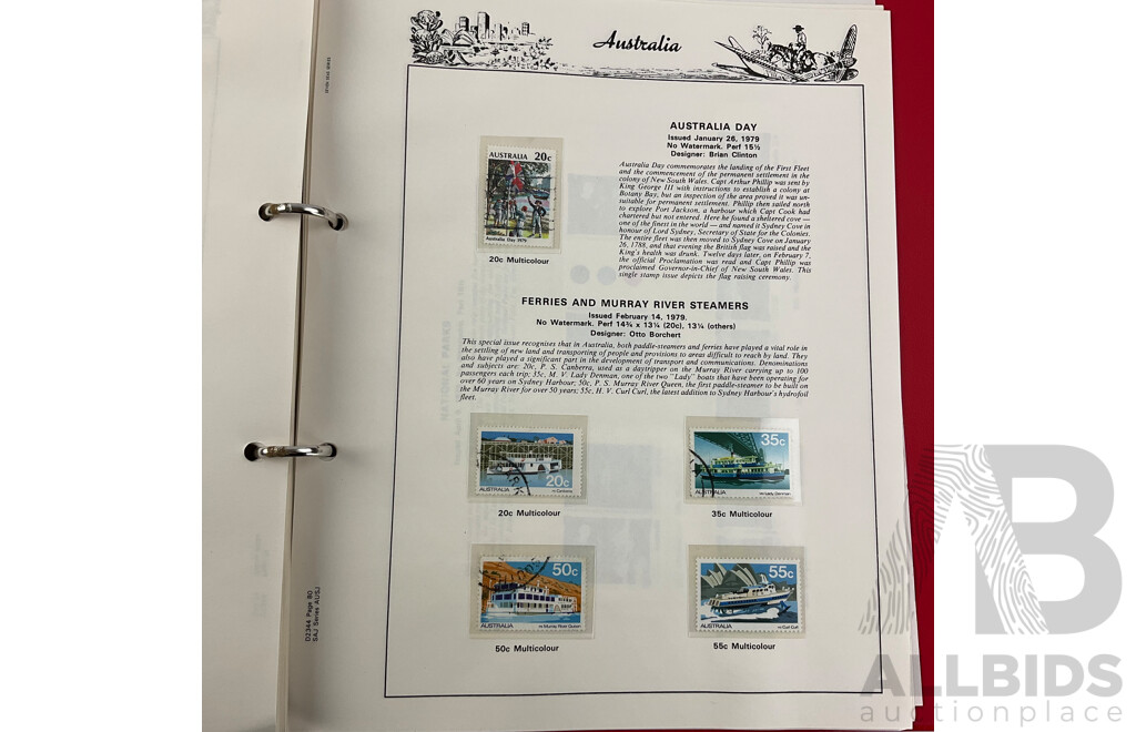 Australian Seven Seas Stamp Album of Mint and Cancelled Stamps, Spanning Years 1966 to 1979