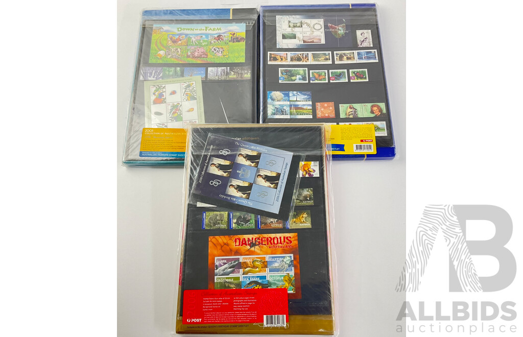 Australian 'Collection of Australian Stamps' Albums Including 2004, 2005 (25th Anniversary Edition) 2006 - Face Value Over $190