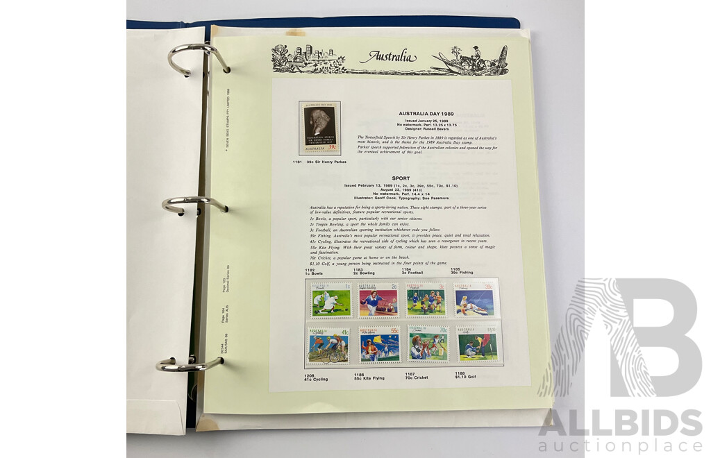 Australian Seven Seas Mint Stamp Album Examples January 1989 - October 1992