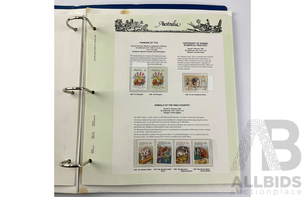 Australian Seven Seas Mint Stamp Album Examples January 1989 - October 1992