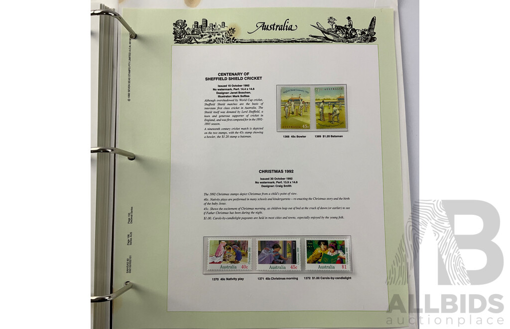 Australian Seven Seas Mint Stamp Album Examples January 1989 - October 1992