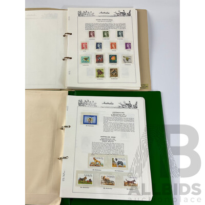 Australian Seven Seas Stamp Albums Including Cancelled Stamps 1966-1979 and Mint Stamps 1980-1988