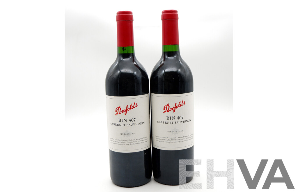 Penfolds Bin 407 Cabernet Sauvignon Vintage 2000 X 2