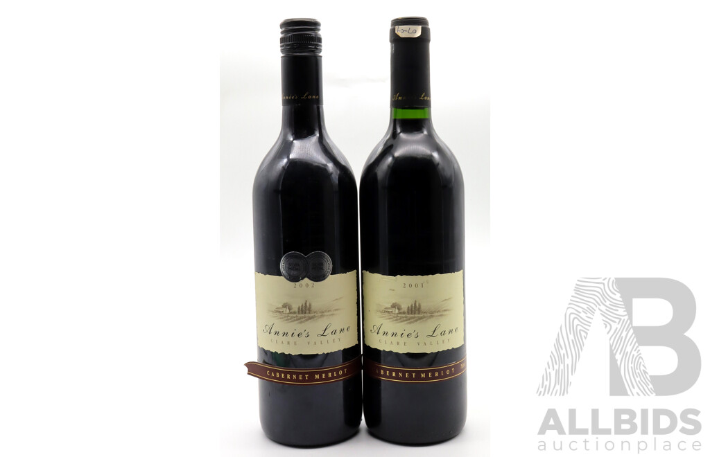 Annie's Lane Clare Valley Cabernet Merlot Vintage 2001 and 2002