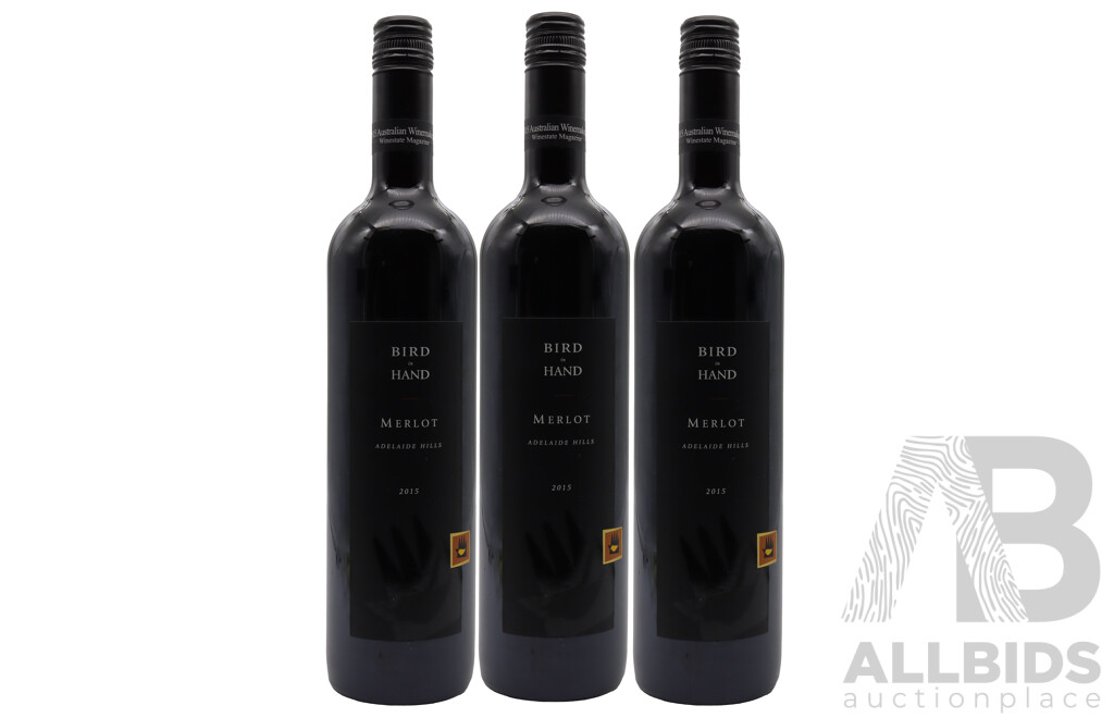 Bird in Hand Adelaide Hills Merlot Vintage 2015 X 3