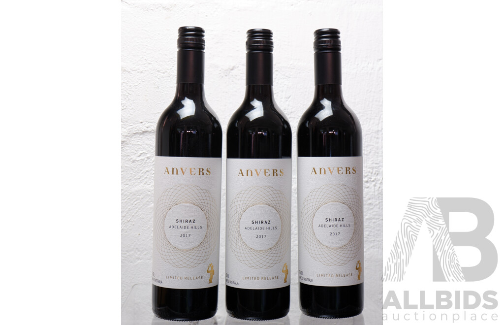 Anvers Adelaide Hills Shiraz Vintage 2017 X 3