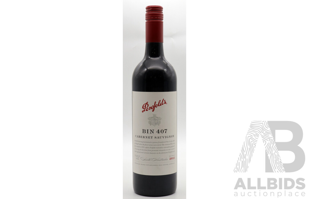 Penfolds Bin 407 Cabernet Sauvignon Vintage 2012