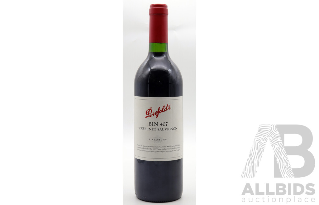 Penfolds Bin 407 Cabernet Sauvignon Vintage 2000