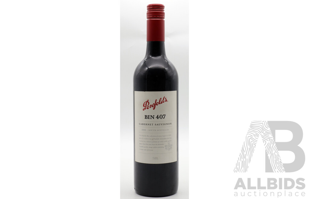 Penfolds Bin 407 Cabernet Sauvignon Vintage 2008